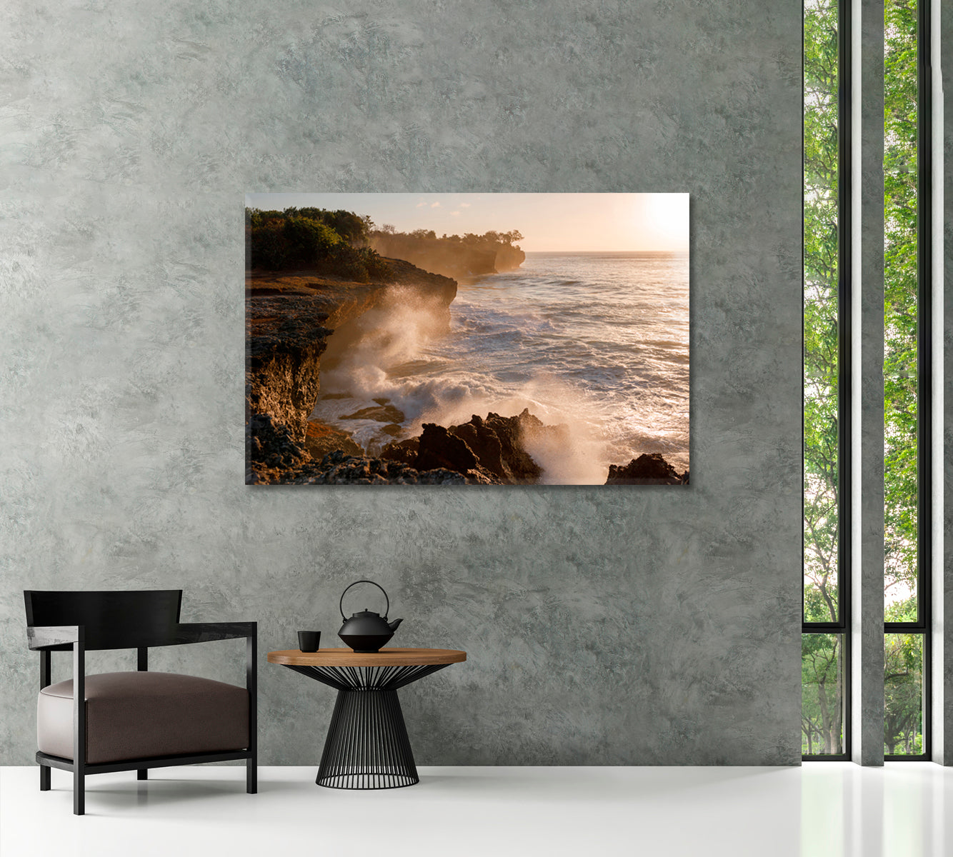 Rocky Сoast With Raging Waves Canvas Print-Canvas Print-CetArt-1 Panel-24x16 inches-CetArt