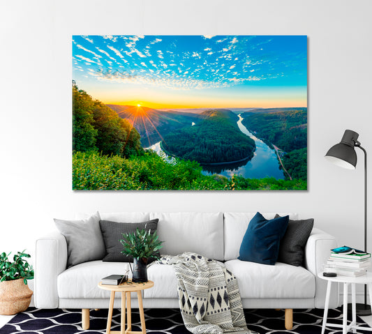 River Saar Loop in Mettlach Germany Canvas Print-Canvas Print-CetArt-1 Panel-24x16 inches-CetArt