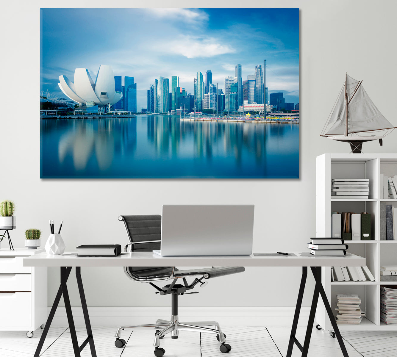 Singapore Skyline at Daytime Canvas Print-Canvas Print-CetArt-1 Panel-24x16 inches-CetArt