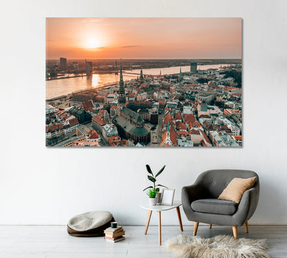 View of the Architecture of Riga Latvia Canvas Print-Canvas Print-CetArt-1 Panel-24x16 inches-CetArt