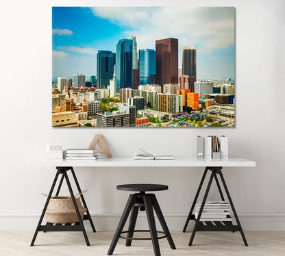 Los Angeles Cityscape on Sunny Day Canvas Print-Canvas Print-CetArt-1 Panel-24x16 inches-CetArt