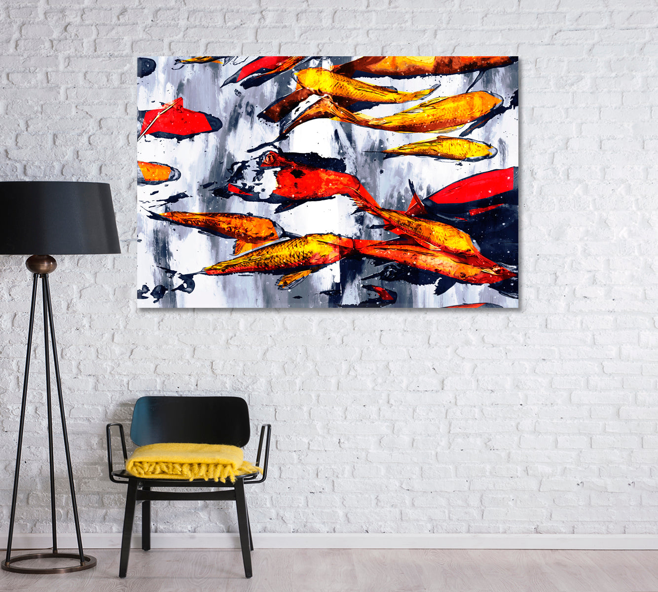 Abstract Carp Fish Canvas Print-Canvas Print-CetArt-1 Panel-24x16 inches-CetArt