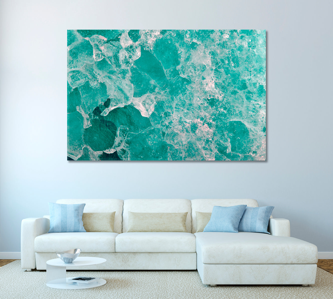 Blue Calcite Abstraction Canvas Print-Canvas Print-CetArt-1 Panel-24x16 inches-CetArt