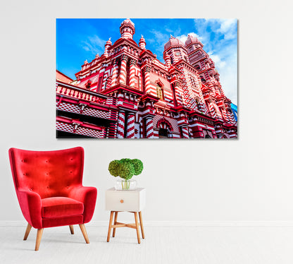 Jami Ul Alfar Mosque Colombo Sri Lanka Canvas Print-Canvas Print-CetArt-1 Panel-24x16 inches-CetArt