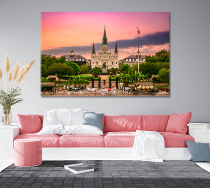 St Louis Cathedral at Night Louisiana USA Canvas Print-Canvas Print-CetArt-1 Panel-24x16 inches-CetArt