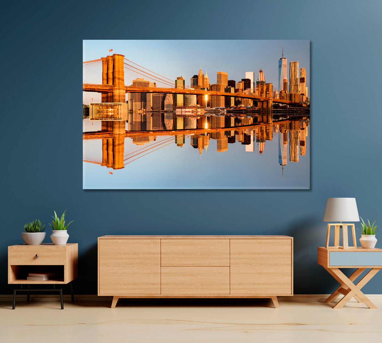 Beautiful Morning VIew Brooklyn Bridge New York City Canvas Print-Canvas Print-CetArt-1 Panel-24x16 inches-CetArt