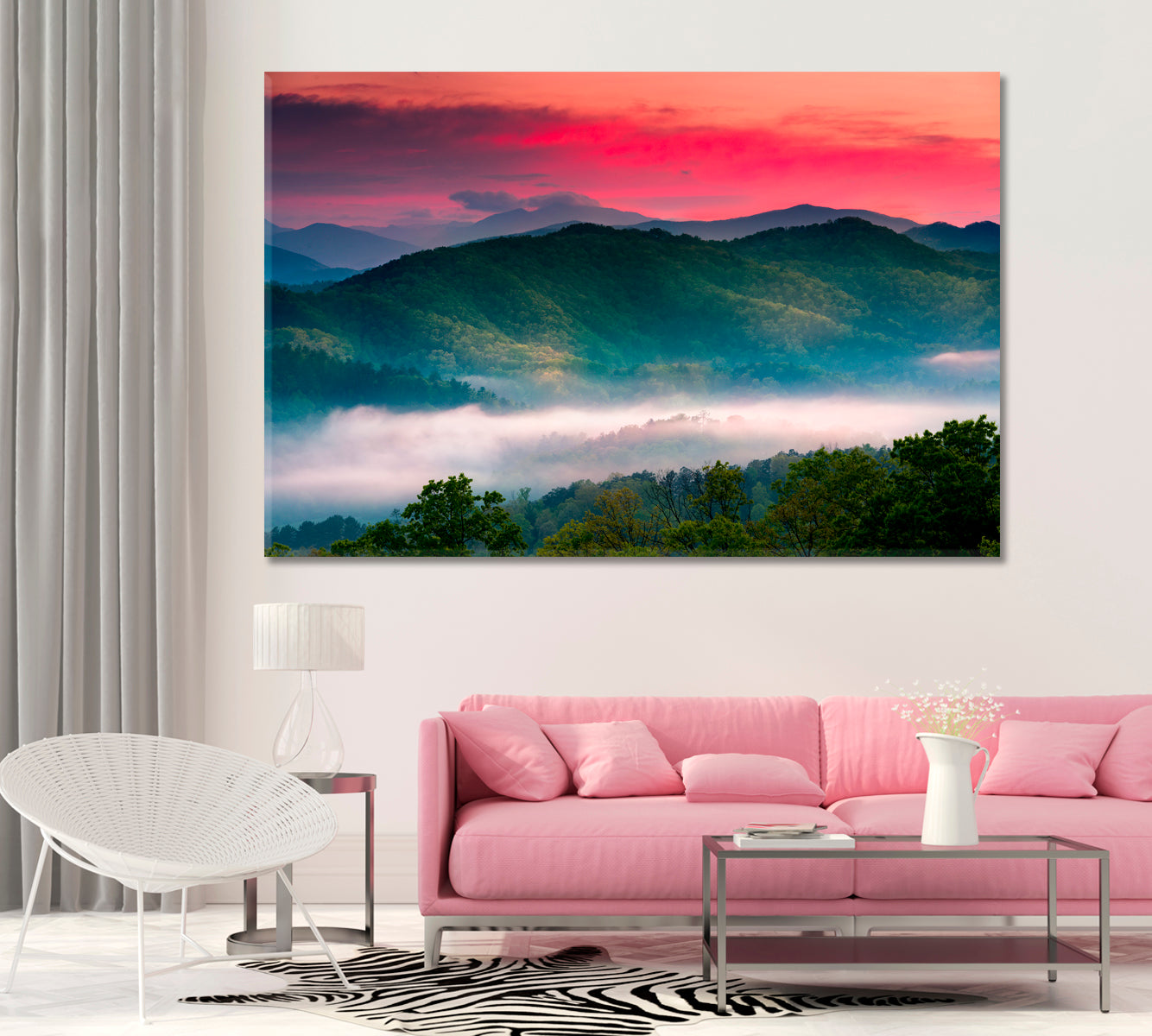 Foggy Great Smoky Mountains National Park Canvas Print-Canvas Print-CetArt-1 Panel-24x16 inches-CetArt