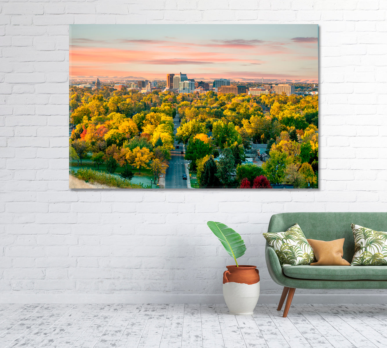 City of Trees Boise Idaho in the Fall Canvas Print-Canvas Print-CetArt-1 Panel-24x16 inches-CetArt