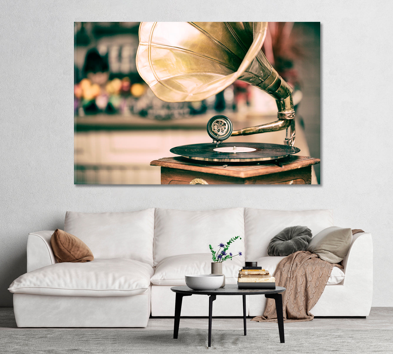 Retro Gramophone Canvas Print-Canvas Print-CetArt-1 Panel-24x16 inches-CetArt