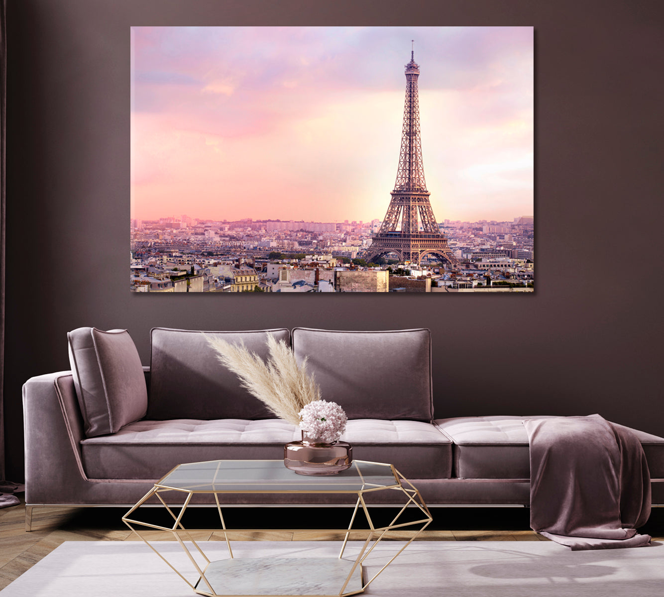 Panorama Paris and Eiffel Tower Canvas Print-Canvas Print-CetArt-1 Panel-24x16 inches-CetArt