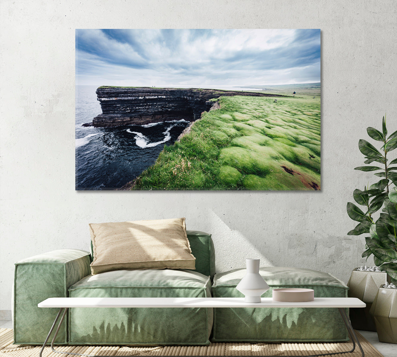 Downpatrick Head Rock Ireland Canvas Print-Canvas Print-CetArt-1 Panel-24x16 inches-CetArt