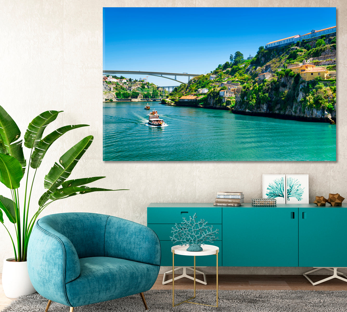 Porto Old Town with Douro River Portugal Canvas Print-Canvas Print-CetArt-1 Panel-24x16 inches-CetArt