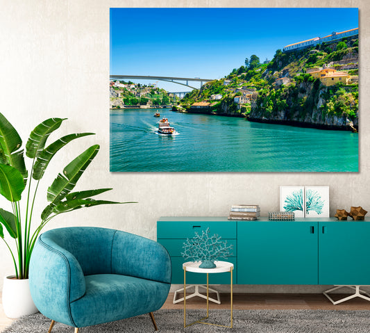 Porto Old Town with Douro River Portugal Canvas Print-Canvas Print-CetArt-1 Panel-24x16 inches-CetArt