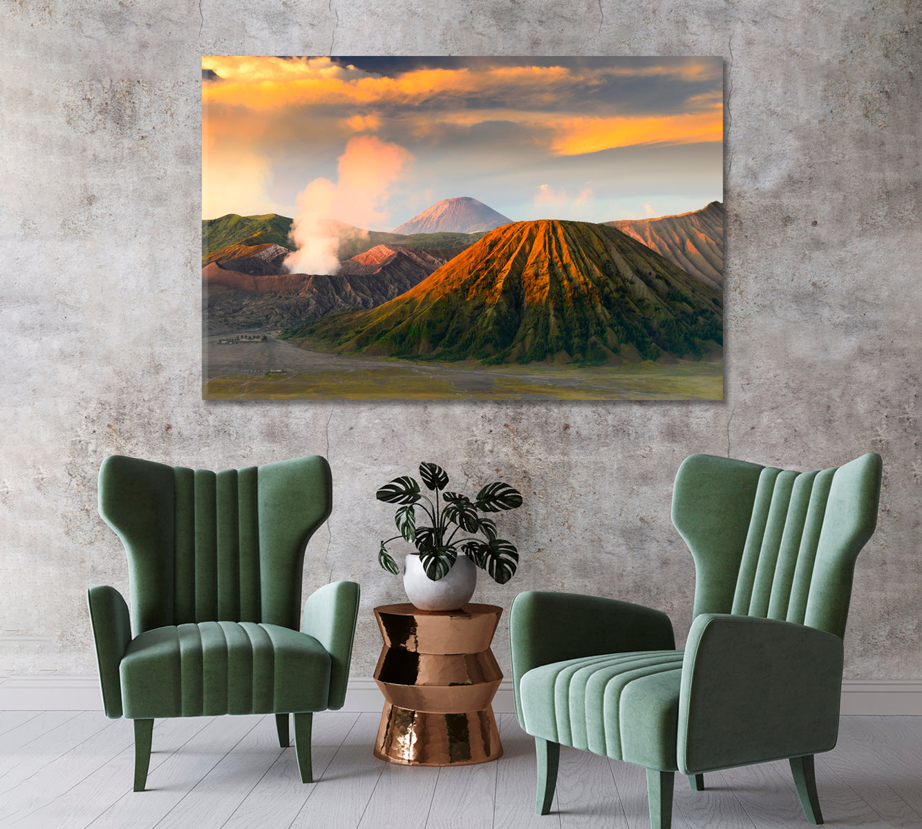 Mountains Bromo and Sumeru Java Indonesia Canvas Print-Canvas Print-CetArt-1 Panel-24x16 inches-CetArt