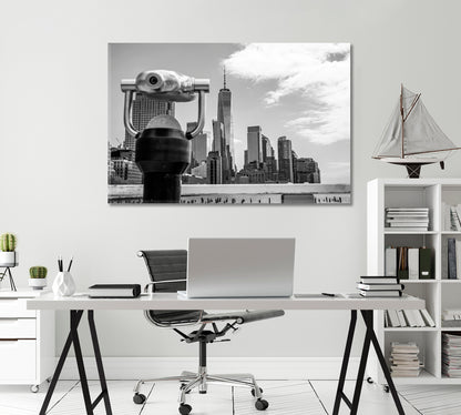 Black And White Manhattan New York Canvas Print-Canvas Print-CetArt-1 Panel-24x16 inches-CetArt