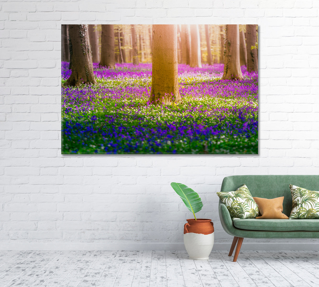 Bluebell Flowers in Hallerbos Forest Belgium Canvas Print-Canvas Print-CetArt-1 Panel-24x16 inches-CetArt