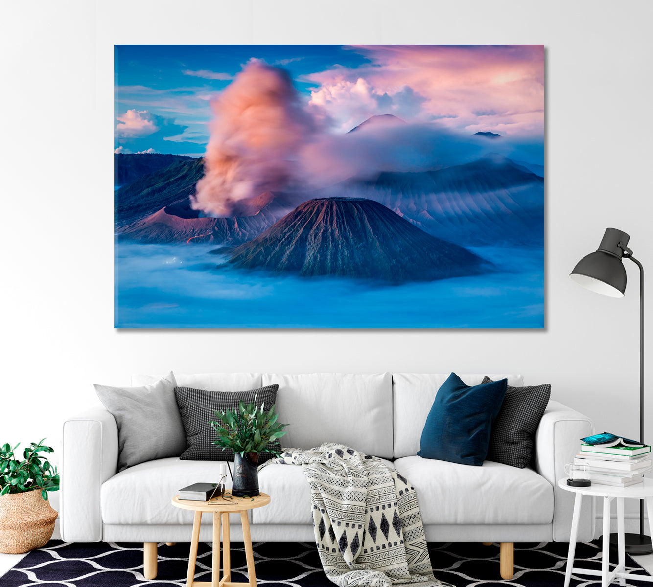 Mount Bromo and Semeru Volcano Indonesia Canvas Print-Canvas Print-CetArt-1 Panel-24x16 inches-CetArt