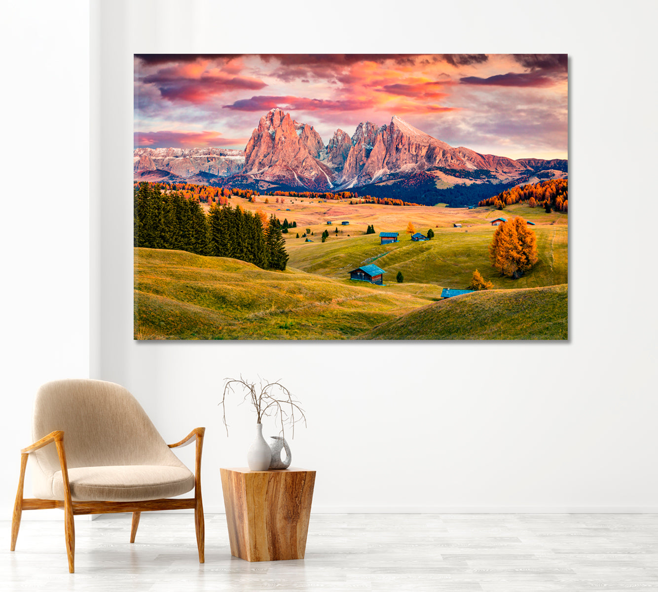 Dolomite Alps in Autumn Canvas Print-Canvas Print-CetArt-1 Panel-24x16 inches-CetArt