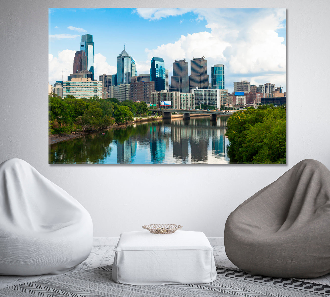 Skyline view of Philadelphia Pennsylvania USA Canvas Print-Canvas Print-CetArt-1 Panel-24x16 inches-CetArt