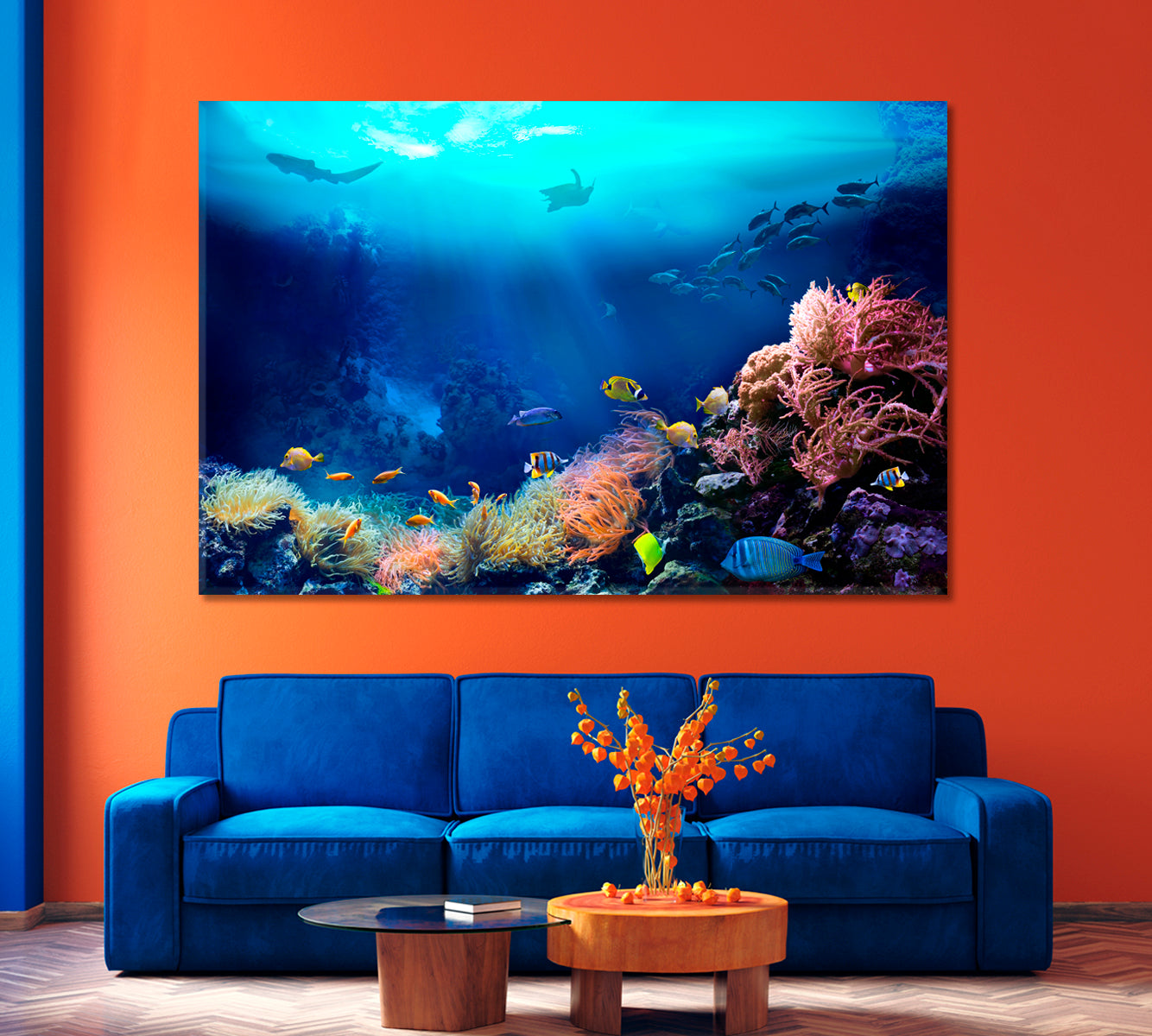 Underwater World Coral Reefs Canvas Print-Canvas Print-CetArt-1 Panel-24x16 inches-CetArt