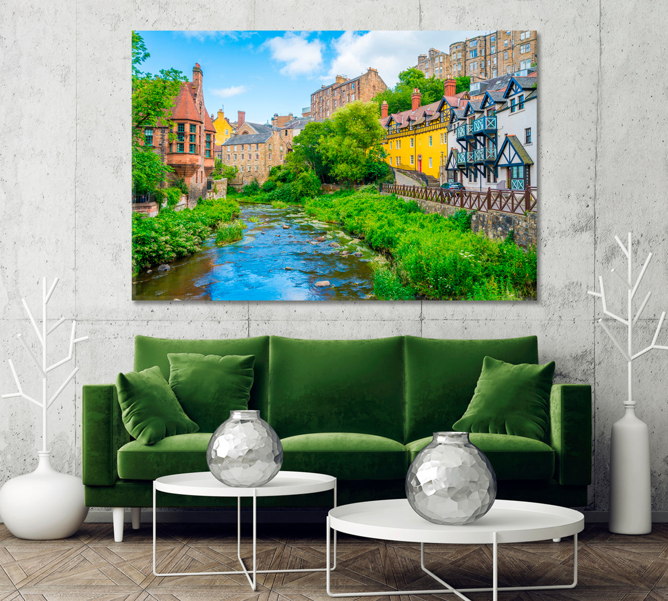 Scenic Dean Village Scotland Canvas Print-Canvas Print-CetArt-1 Panel-24x16 inches-CetArt