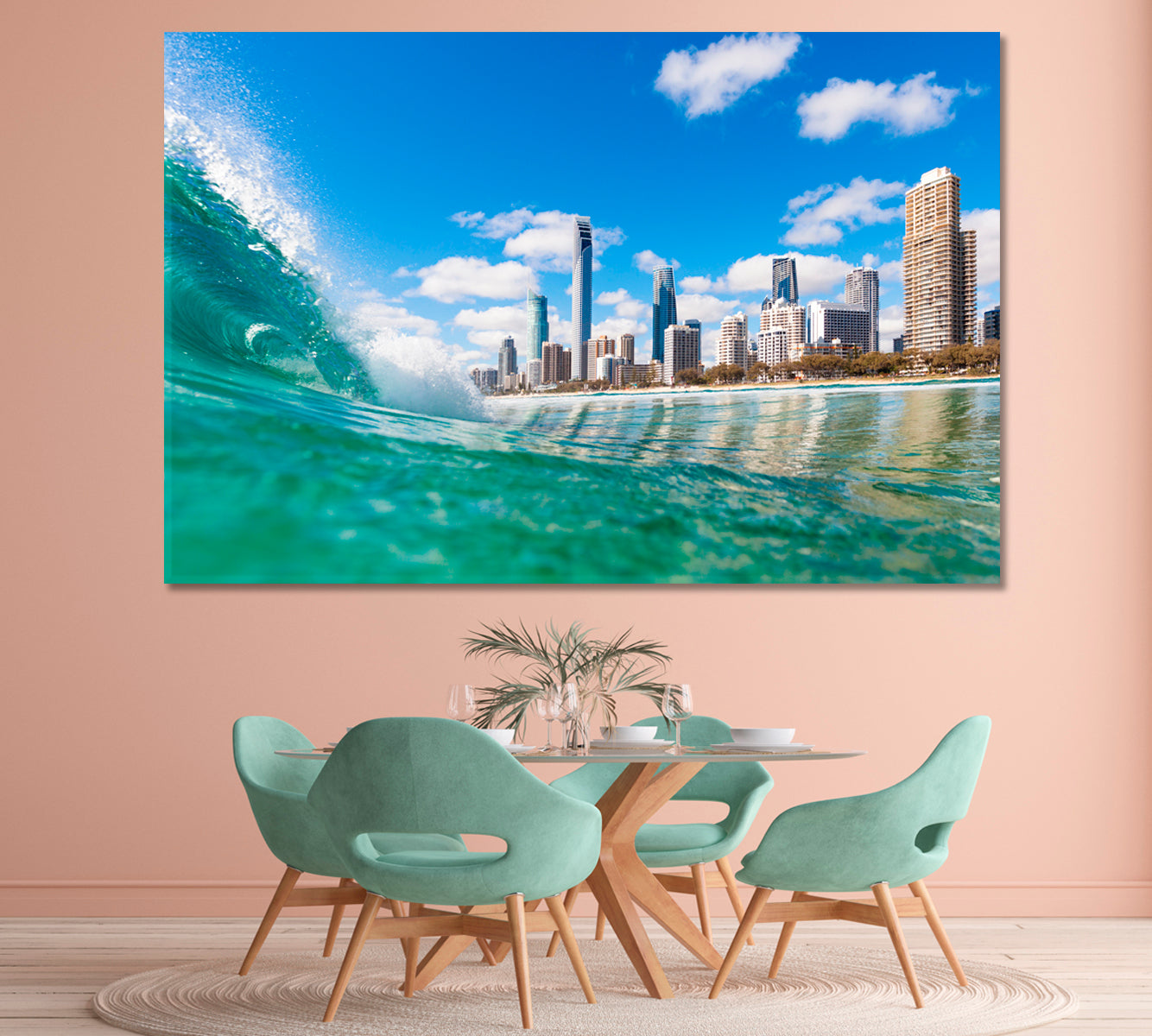 Sea Waves the Gold Coast of Australia Canvas Print-Canvas Print-CetArt-1 Panel-24x16 inches-CetArt