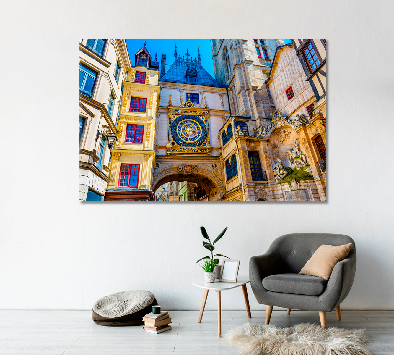 Large Astronomical Clock in Rouen France Canvas Print-Canvas Print-CetArt-1 Panel-24x16 inches-CetArt