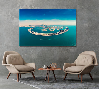 Palm Jumeirah Island in Dubai UAE Canvas Print-Canvas Print-CetArt-1 Panel-24x16 inches-CetArt