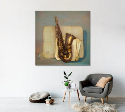 Saxophone Canvas Print-Canvas Print-CetArt-1 panel-12x12 inches-CetArt