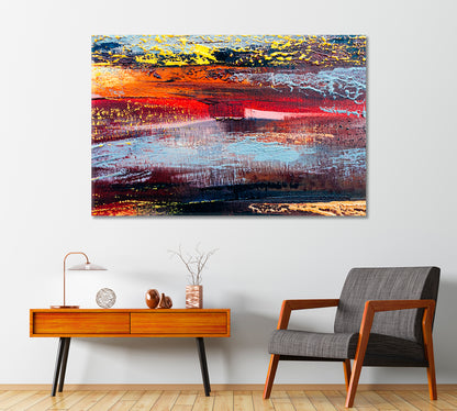 Modern Abstract Oil Brush Strokes Canvas Print-Canvas Print-CetArt-1 Panel-24x16 inches-CetArt