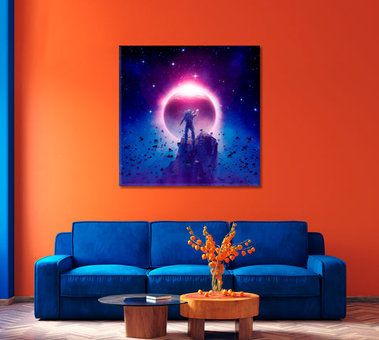 Astronaut in Space Canvas Print-Canvas Print-CetArt-1 panel-12x12 inches-CetArt