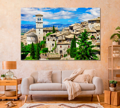 Famous Basilica of St Francis Assisi Italy Canvas Print-Canvas Print-CetArt-1 Panel-24x16 inches-CetArt