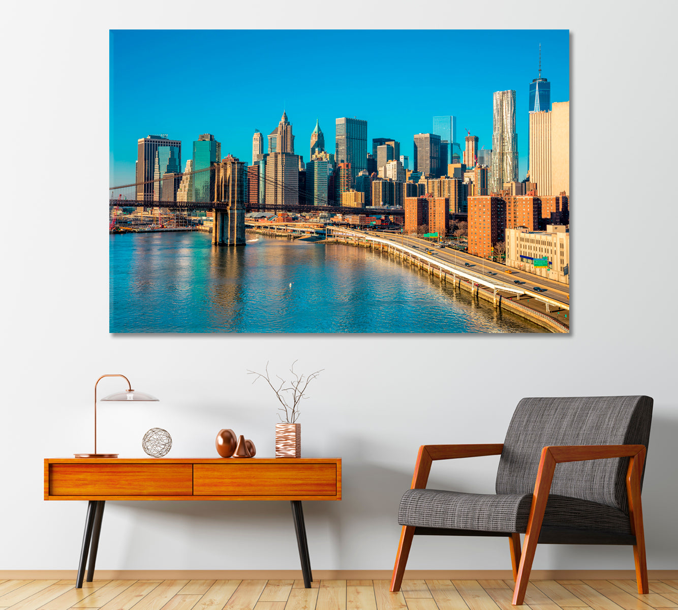 Manhattan at the Morning Light Canvas Print-Canvas Print-CetArt-1 Panel-24x16 inches-CetArt