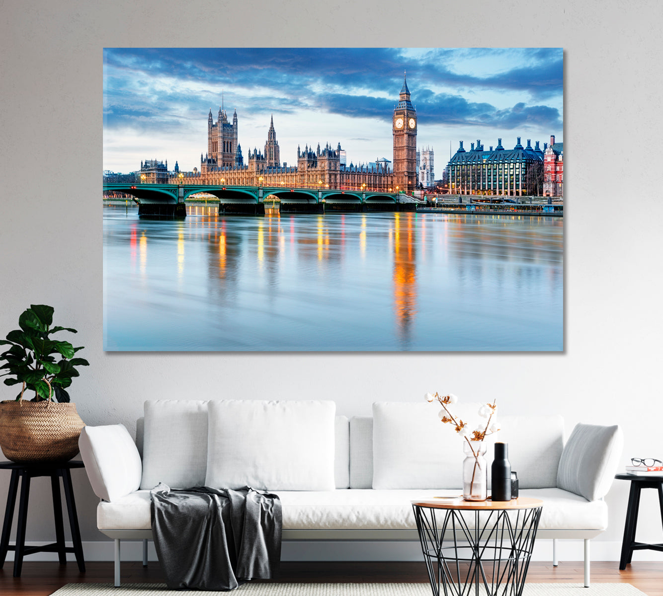 London Big Ben and Houses of Parliament UK Canvas Print-Canvas Print-CetArt-1 Panel-24x16 inches-CetArt