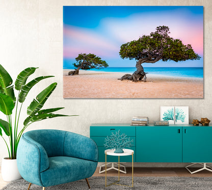 Divi Divi Trees on Eagle Beach Aruba Canvas Print-Canvas Print-CetArt-1 Panel-24x16 inches-CetArt