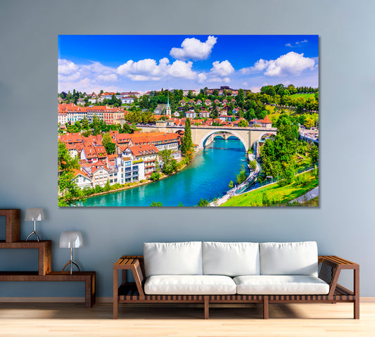 View of the Old City Center Bern Switzerland Canvas Print-Canvas Print-CetArt-1 Panel-24x16 inches-CetArt