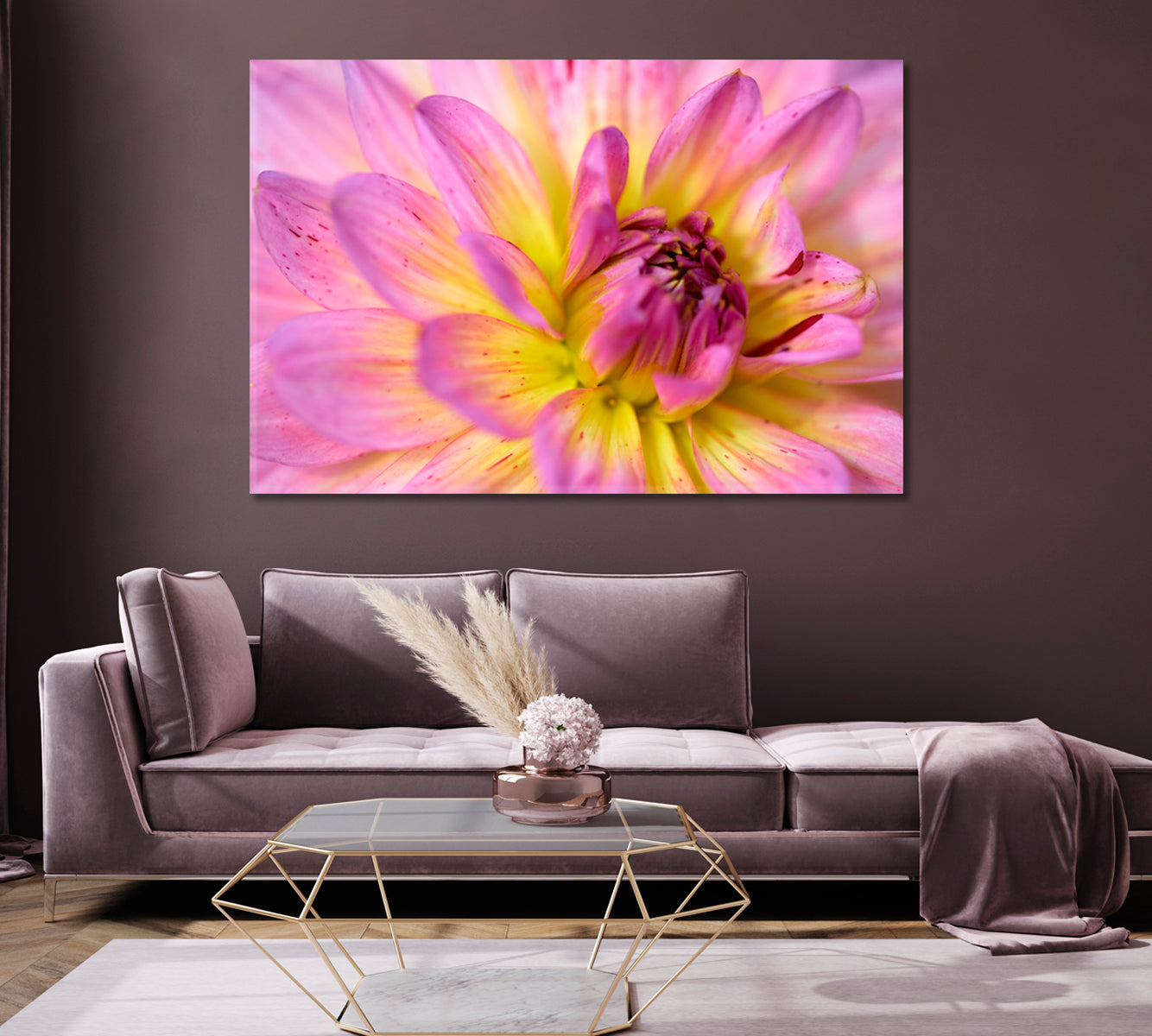 Dahlia Flower Canvas Print-Canvas Print-CetArt-1 Panel-24x16 inches-CetArt