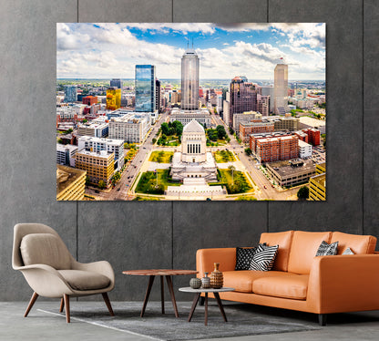 World War Memorial Indianapolis USA Canvas Print-Canvas Print-CetArt-1 Panel-24x16 inches-CetArt