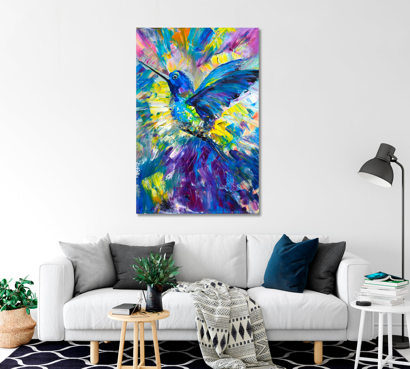 Standing Abstract Hummingbird Bird Canvas Print-Canvas Print-CetArt-1 panel-16x24 inches-CetArt