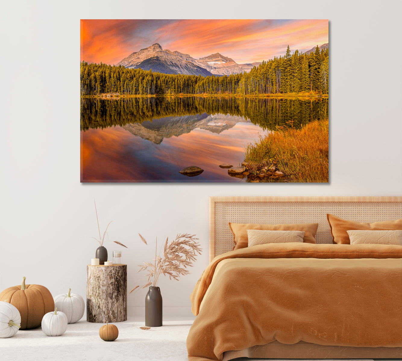 Herbert Lake Jasper National park Alberta Canada Canvas Print-Canvas Print-CetArt-1 Panel-24x16 inches-CetArt