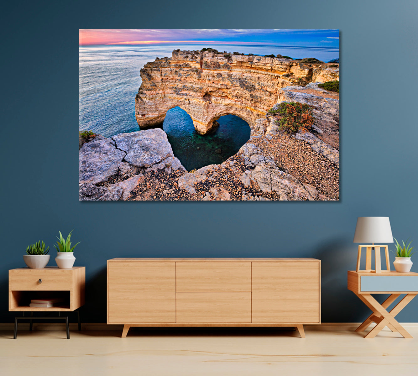 Heart Arch on Coast of Algarve Portugal Canvas Print-Canvas Print-CetArt-1 Panel-24x16 inches-CetArt