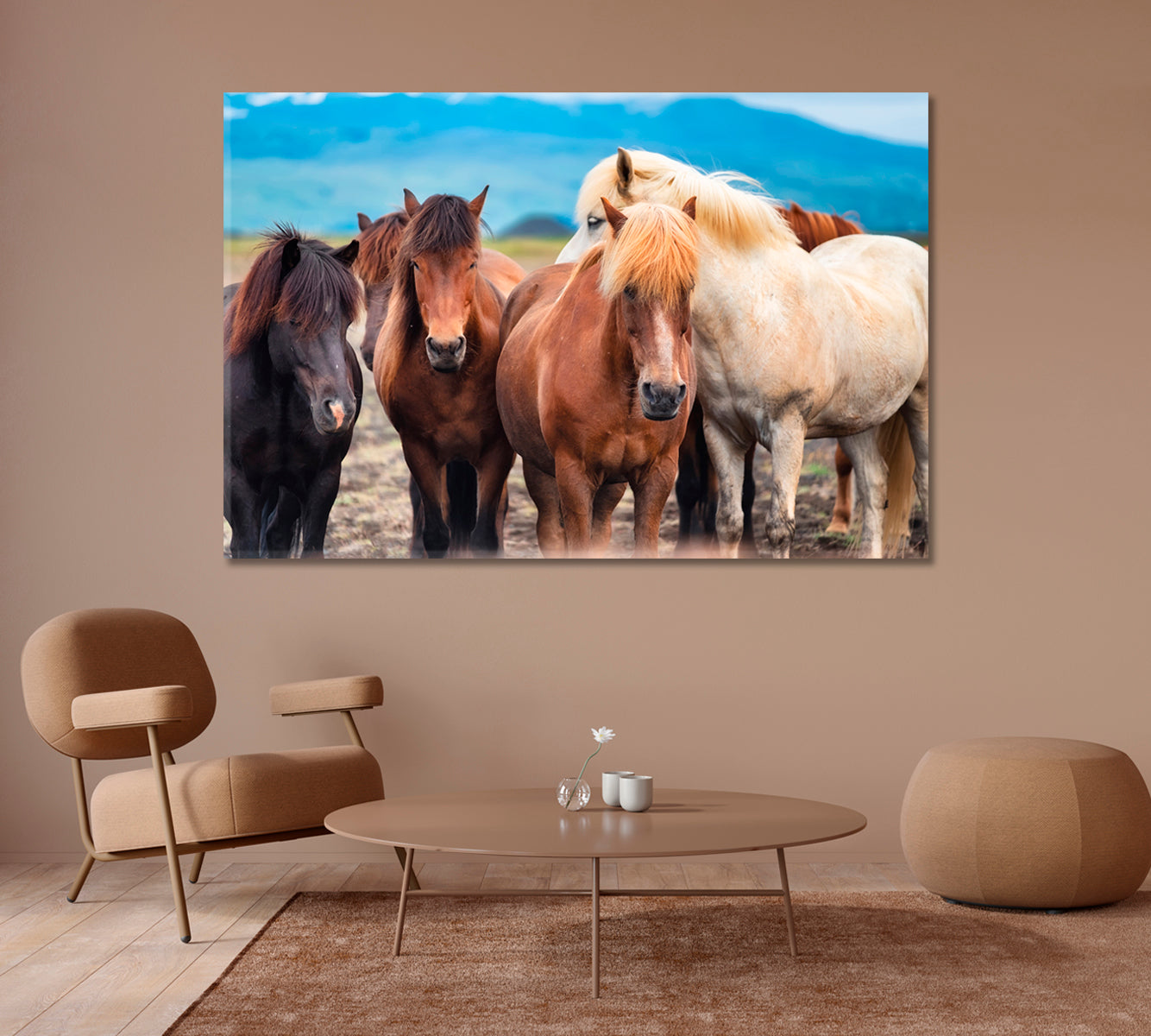 Herd of Wild Horses Canvas Print-Canvas Print-CetArt-1 Panel-24x16 inches-CetArt