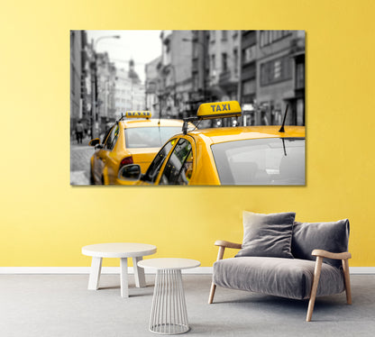 Yellow Taxis on New York Street Canvas Print-Canvas Print-CetArt-1 Panel-24x16 inches-CetArt