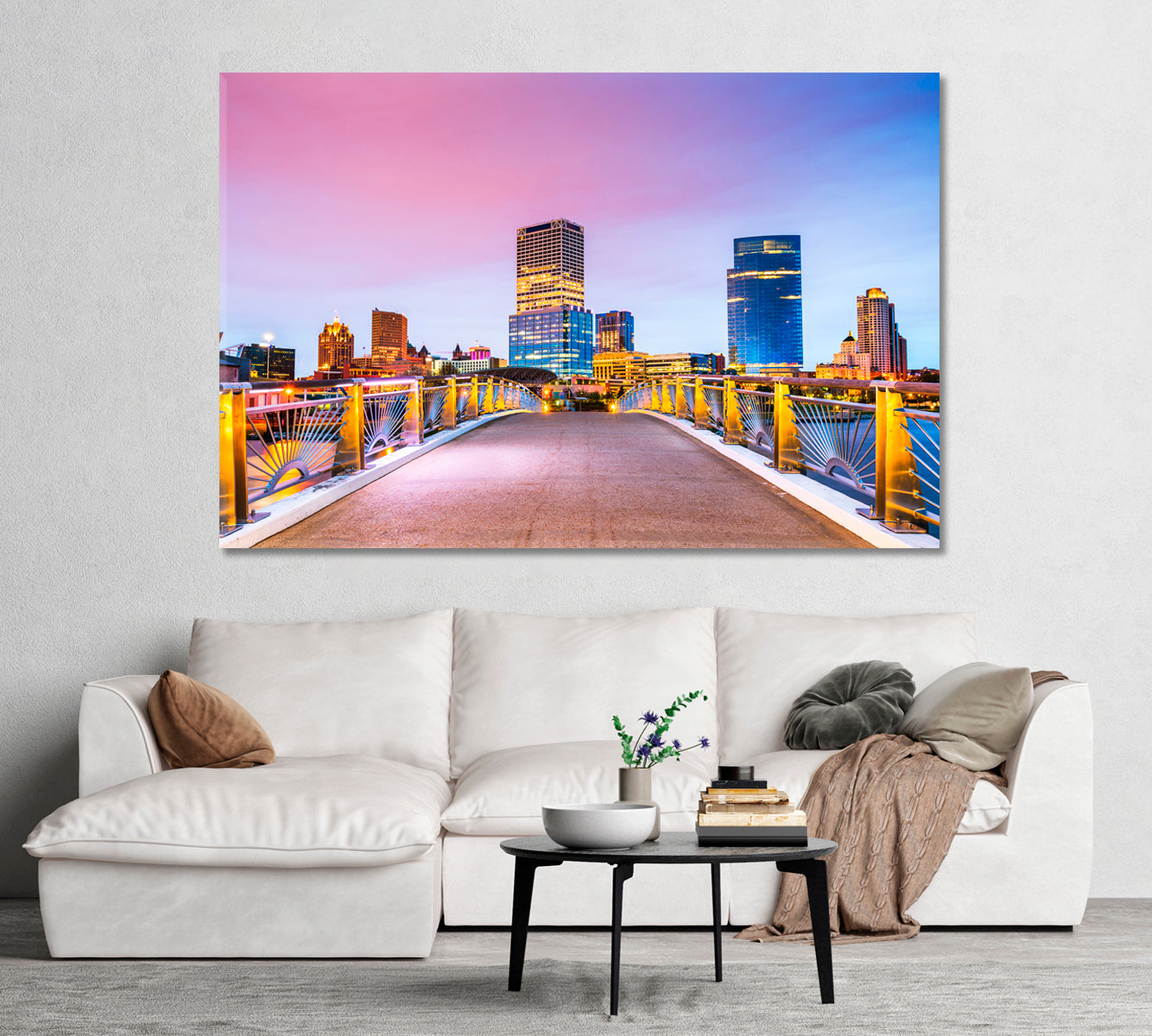 Downtown Milwaukee Wisconsin USA Canvas Print-Canvas Print-CetArt-1 Panel-24x16 inches-CetArt