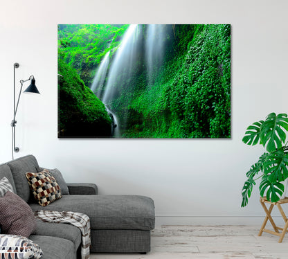 Madakaripura Waterfall Deep Forest Waterfall Java Indonesia Canvas Print-Canvas Print-CetArt-1 Panel-24x16 inches-CetArt