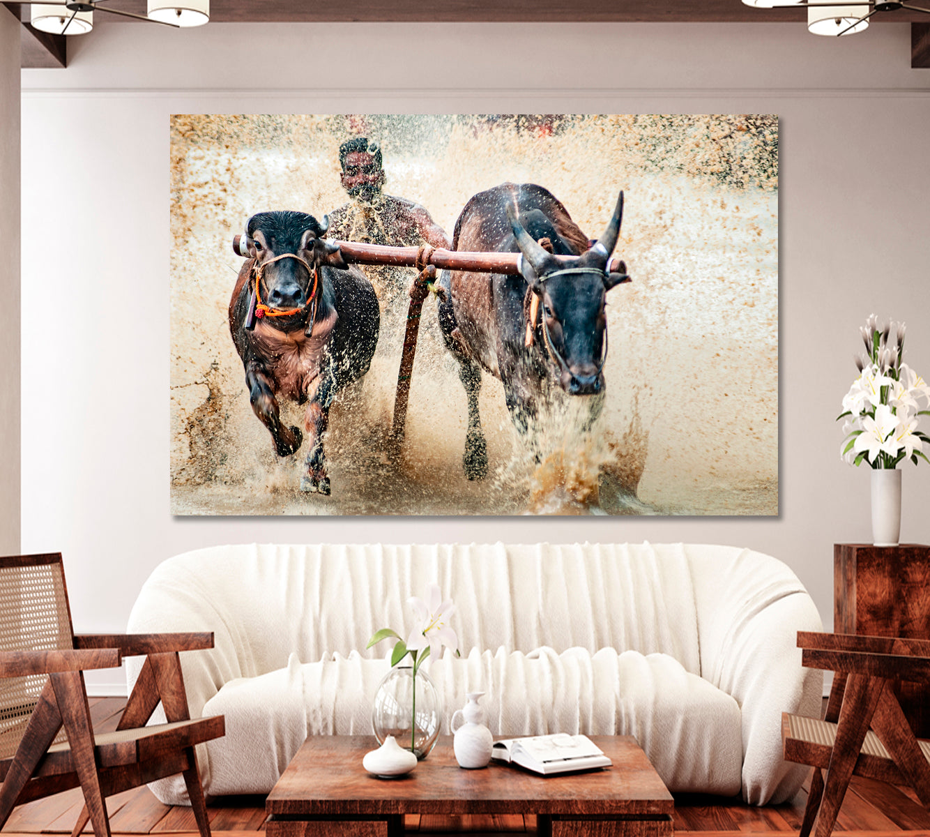 Bullock Race Canvas Print-Canvas Print-CetArt-1 Panel-24x16 inches-CetArt