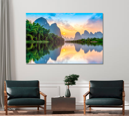 Beautiful Natural Landscape of Guilin China Canvas Print-Canvas Print-CetArt-1 Panel-24x16 inches-CetArt