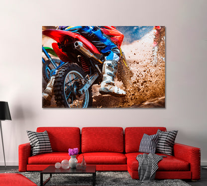 Mountain Bikes Racing Canvas Print-Canvas Print-CetArt-1 Panel-24x16 inches-CetArt