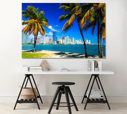 Miami Skyscrapers on the Atlantic Ocean Canvas Print-Canvas Print-CetArt-1 Panel-24x16 inches-CetArt