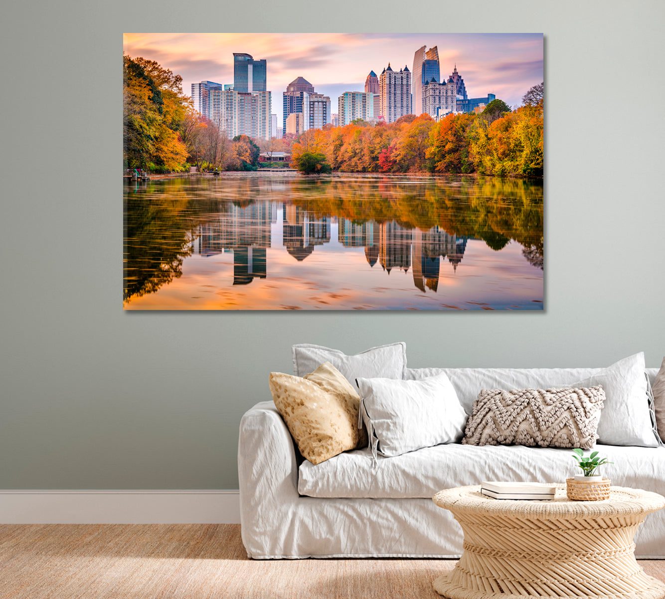 Piedmont Park in Autumn Atlanta USA Canvas Print-Canvas Print-CetArt-1 Panel-24x16 inches-CetArt